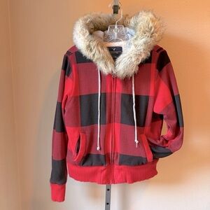 American Eagle 🦅 Outfitters ‘Eagle Fleece’ size large full zip jacket